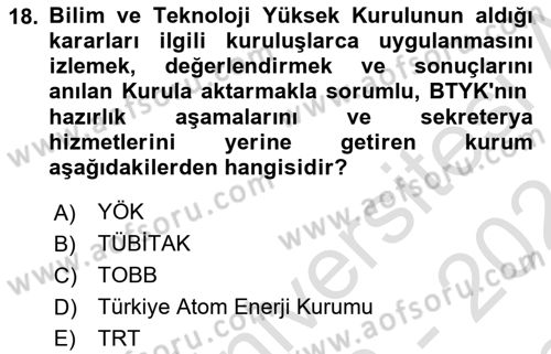 Yenilik Yönetimi Dersi 2023 - 2024 Yılı (Final) Dönem Sonu Sınav Soruları 18. Soru