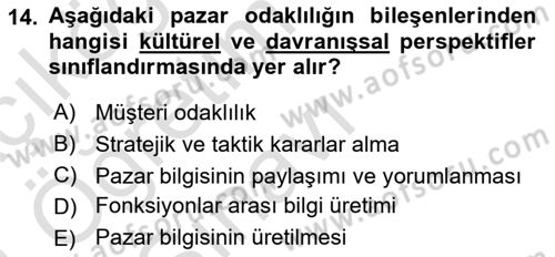 Yenilik Yönetimi Dersi 2023 - 2024 Yılı Yaz Okulu Sınav Soruları 14. Soru