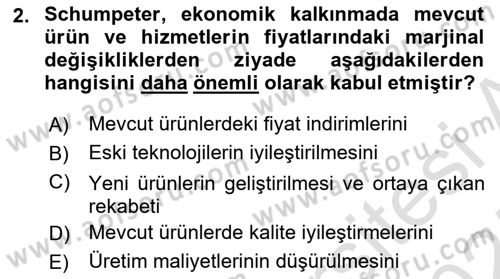 Yenilik Yönetimi Dersi Ara Sınavı Deneme Sınav Soruları 2. Soru