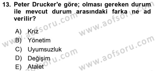 Yenilik Yönetimi Dersi 2024 - 2025 Yılı (Final) Dönem Sonu Sınav Soruları 13. Soru