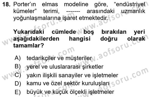 Yenilik Yönetimi Dersi 2024 - 2025 Yılı (Final) Dönem Sonu Sınav Soruları 18. Soru