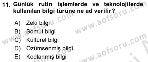 Yenilik Yönetimi Dersi 2024 - 2025 Yılı Yaz Okulu Sınav Soruları 11. Soru