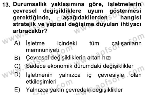 Yenilik Yönetimi Dersi 2024 - 2025 Yılı Yaz Okulu Sınav Soruları 13. Soru