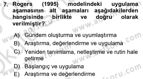 Yenilik Yönetimi Dersi 2024 - 2025 Yılı Yaz Okulu Sınav Soruları 7. Soru