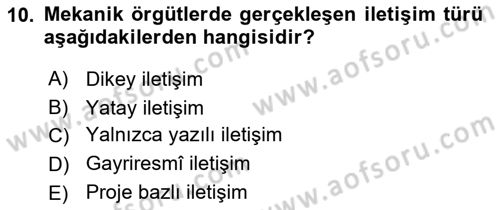 Yenilik Yönetimi Dersi 2025 - 2026 Yılı (Final) Dönem Sonu Sınav Soruları 10. Soru