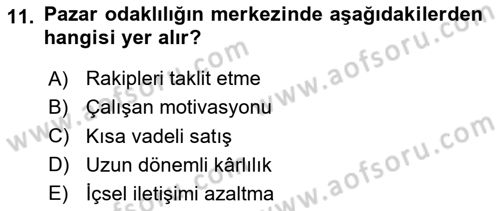 Yenilik Yönetimi Dersi 2025 - 2026 Yılı (Final) Dönem Sonu Sınav Soruları 11. Soru