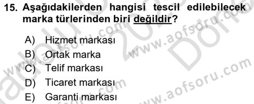 Yenilik Yönetimi Dersi 2025 - 2026 Yılı (Final) Dönem Sonu Sınav Soruları 15. Soru