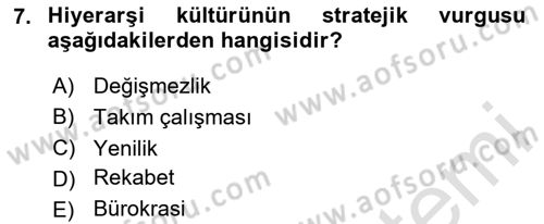 Yenilik Yönetimi Dersi 2025 - 2026 Yılı (Final) Dönem Sonu Sınav Soruları 7. Soru