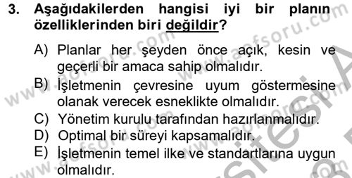 Küçük İşletme Yönetimi Dersi 2012 - 2013 Yılı (Final) Dönem Sonu Sınav Soruları 3. Soru