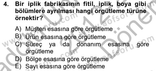 Küçük İşletme Yönetimi Dersi 2012 - 2013 Yılı (Final) Dönem Sonu Sınav Soruları 4. Soru