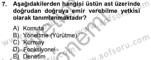 Küçük İşletme Yönetimi Dersi 2012 - 2013 Yılı (Final) Dönem Sonu Sınav Soruları 7. Soru
