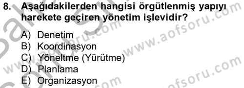 Küçük İşletme Yönetimi Dersi 2012 - 2013 Yılı (Final) Dönem Sonu Sınav Soruları 8. Soru