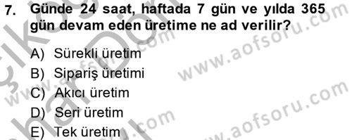 Küçük İşletme Yönetimi Dersi 2013 - 2014 Yılı (Vize) Ara Sınav Soruları 7. Soru