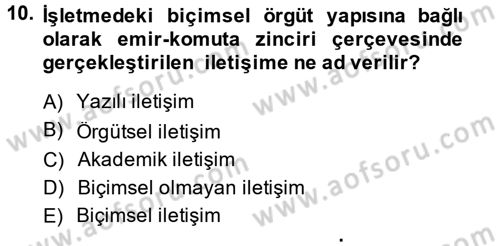 Küçük İşletme Yönetimi Dersi 2013 - 2014 Yılı (Final) Dönem Sonu Sınav Soruları 10. Soru
