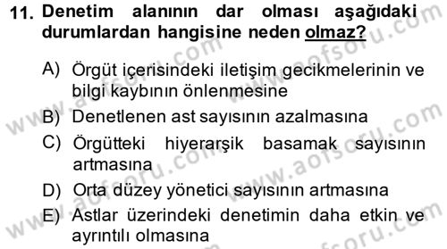 Küçük İşletme Yönetimi Dersi 2013 - 2014 Yılı (Final) Dönem Sonu Sınav Soruları 11. Soru