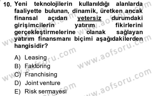 Küçük İşletme Yönetimi Dersi 2014 - 2015 Yılı (Vize) Ara Sınav Soruları 10. Soru