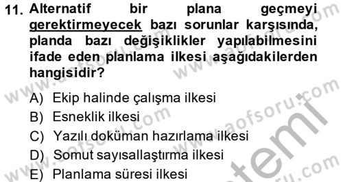 Küçük İşletme Yönetimi Dersi 2014 - 2015 Yılı (Vize) Ara Sınav Soruları 11. Soru