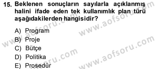 Küçük İşletme Yönetimi Dersi 2014 - 2015 Yılı (Vize) Ara Sınav Soruları 15. Soru