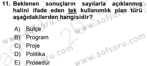 Küçük İşletme Yönetimi Dersi 2015 - 2016 Yılı (Vize) Ara Sınav Soruları 11. Soru