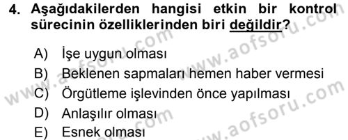 Küçük İşletme Yönetimi Dersi 2015 - 2016 Yılı (Vize) Ara Sınav Soruları 4. Soru