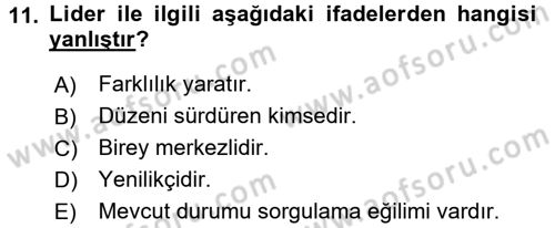Küçük İşletme Yönetimi Dersi 2015 - 2016 Yılı (Final) Dönem Sonu Sınav Soruları 11. Soru