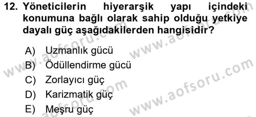 Küçük İşletme Yönetimi Dersi 2015 - 2016 Yılı (Final) Dönem Sonu Sınav Soruları 12. Soru