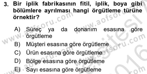 Küçük İşletme Yönetimi Dersi 2015 - 2016 Yılı (Final) Dönem Sonu Sınav Soruları 3. Soru
