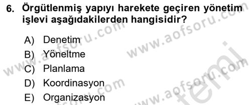 Küçük İşletme Yönetimi Dersi 2015 - 2016 Yılı (Final) Dönem Sonu Sınav Soruları 6. Soru