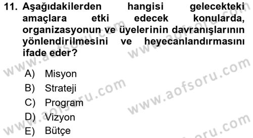Küçük İşletme Yönetimi Dersi 2016 - 2017 Yılı (Vize) Ara Sınav Soruları 11. Soru