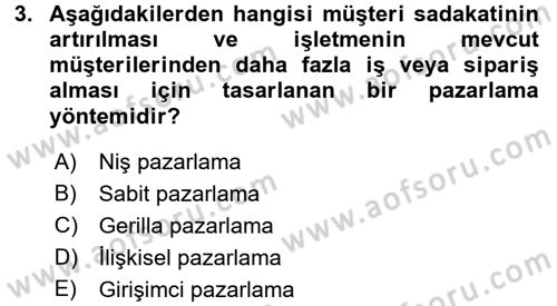 Küçük İşletme Yönetimi Dersi 2016 - 2017 Yılı (Vize) Ara Sınav Soruları 3. Soru