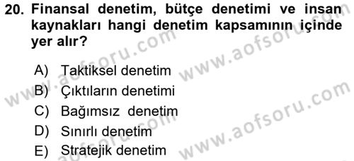 Küçük İşletme Yönetimi Dersi 2016 - 2017 Yılı (Final) Dönem Sonu Sınav Soruları 20. Soru