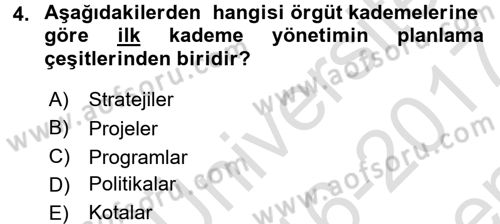 Küçük İşletme Yönetimi Dersi 2016 - 2017 Yılı (Final) Dönem Sonu Sınav Soruları 4. Soru