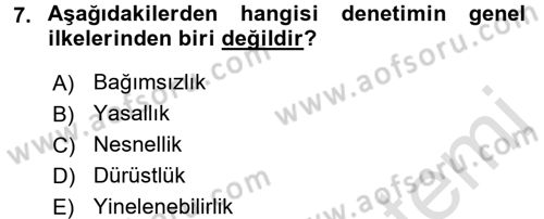 Küçük İşletme Yönetimi Dersi 2016 - 2017 Yılı (Final) Dönem Sonu Sınav Soruları 7. Soru