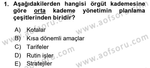 Küçük İşletme Yönetimi Dersi 2017 - 2018 Yılı 3 Ders Sınav Soruları 1. Soru