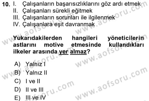 Küçük İşletme Yönetimi Dersi 2017 - 2018 Yılı 3 Ders Sınav Soruları 10. Soru