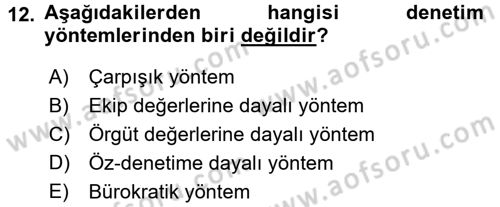 Küçük İşletme Yönetimi Dersi 2017 - 2018 Yılı 3 Ders Sınav Soruları 12. Soru