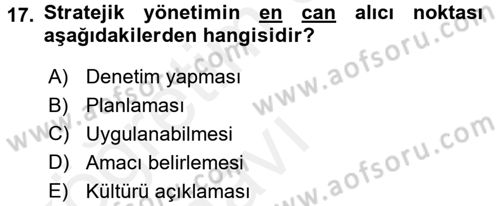 Küçük İşletme Yönetimi Dersi 2017 - 2018 Yılı 3 Ders Sınav Soruları 17. Soru