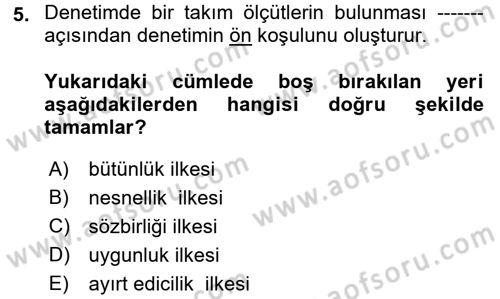 Küçük İşletme Yönetimi Dersi 2017 - 2018 Yılı 3 Ders Sınav Soruları 5. Soru