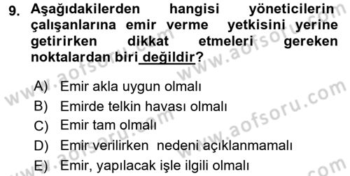 Küçük İşletme Yönetimi Dersi 2017 - 2018 Yılı 3 Ders Sınav Soruları 9. Soru