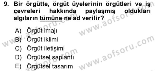 Küçük İşletme Yönetimi Dersi 2017 - 2018 Yılı (Final) Dönem Sonu Sınavı 9. Soru