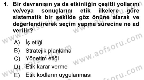Küçük İşletme Yönetimi Dersi 2021 - 2022 Yılı (Final) Dönem Sonu Sınav Soruları 1. Soru