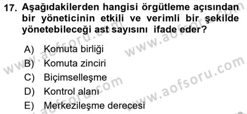 Küçük İşletme Yönetimi Dersi 2022 - 2023 Yılı Yaz Okulu Sınav Soruları 17. Soru