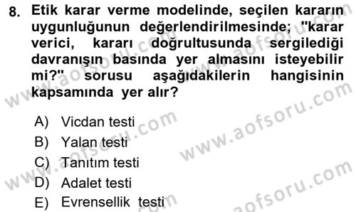 Küçük İşletme Yönetimi Dersi 2022 - 2023 Yılı Yaz Okulu Sınav Soruları 8. Soru