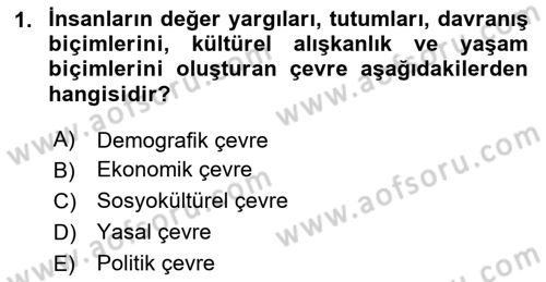Küçük İşletme Yönetimi Dersi 2023 - 2024 Yılı (Vize) Ara Sınav Soruları 1. Soru