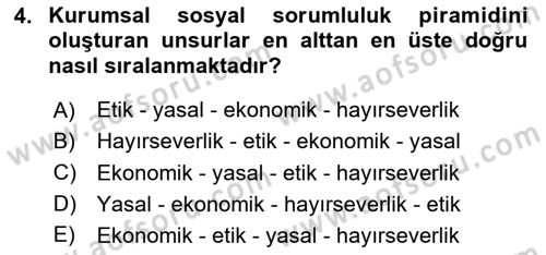 Küçük İşletme Yönetimi Dersi 2023 - 2024 Yılı (Vize) Ara Sınav Soruları 4. Soru