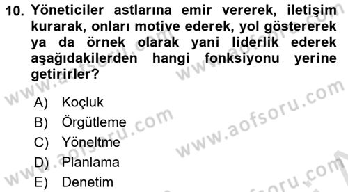 Küçük İşletme Yönetimi Dersi 2023 - 2024 Yılı (Final) Dönem Sonu Sınav Soruları 10. Soru