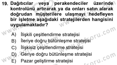 Küçük İşletme Yönetimi Dersi 2023 - 2024 Yılı (Final) Dönem Sonu Sınav Soruları 19. Soru