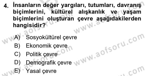 Küçük İşletme Yönetimi Dersi 2023 - 2024 Yılı (Final) Dönem Sonu Sınav Soruları 4. Soru