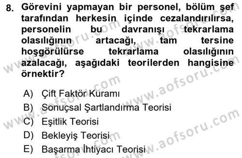 Küçük İşletme Yönetimi Dersi 2023 - 2024 Yılı (Final) Dönem Sonu Sınav Soruları 8. Soru