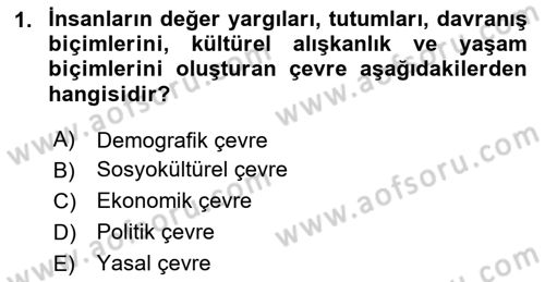 Küçük İşletme Yönetimi Dersi 2024 - 2025 Yılı (Vize) Ara Sınav Soruları 1. Soru